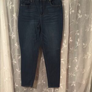 Jones New York Blue Skinny Jeans High-Rise Tapered